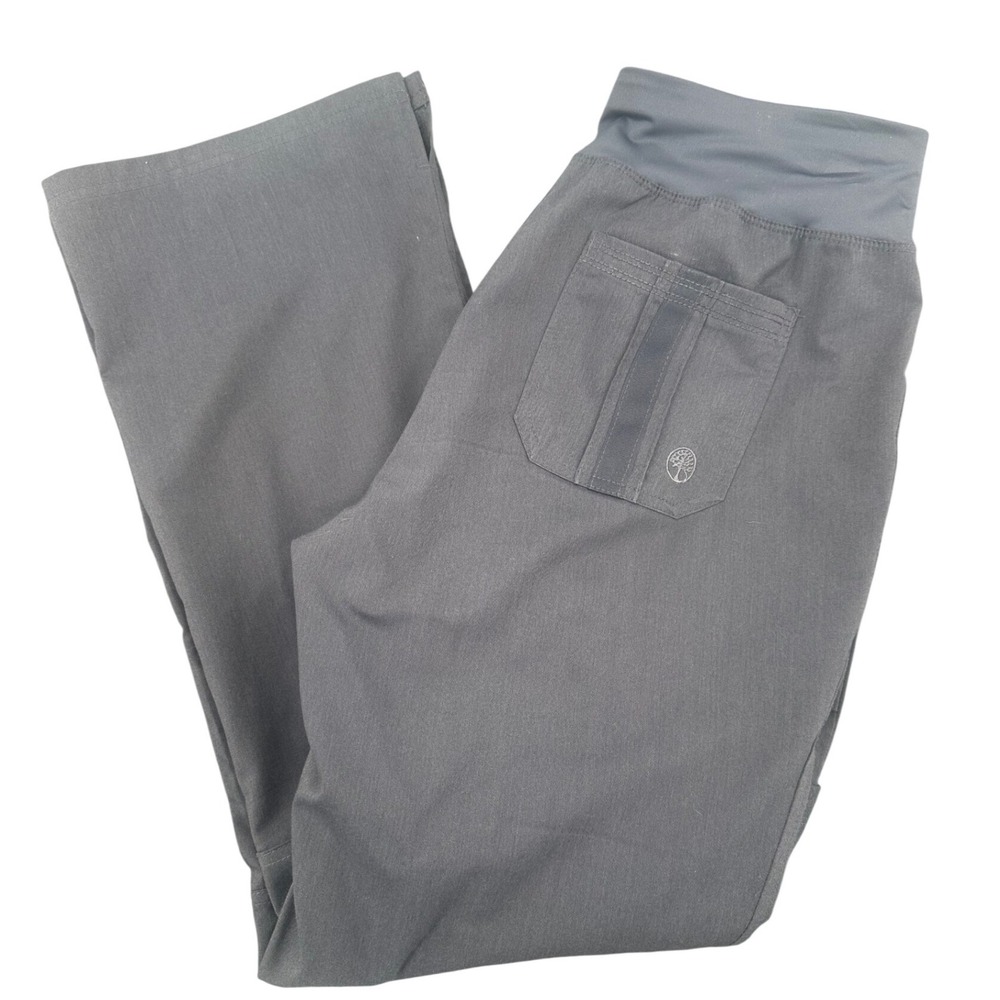 Healing‎ Hands Purple Label Yoga Scrub Pants Charcoal Grey Bootcut Womens MP